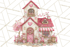 Heart Homes Valentine Clipart PNG, Whimsical Houses Product Image 5