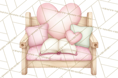 Valentine Book Nook Clipart, Mini Library Valentine Art Product Image 3