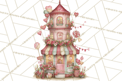 Heart Homes Valentine Clipart PNG, Whimsical Houses Product Image 2