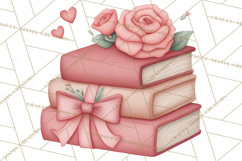 Valentine Book Nook Clipart, Mini Library Valentine Art Product Image 4