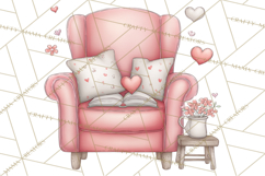 Valentine Book Nook Clipart, Mini Library Valentine Art Product Image 2