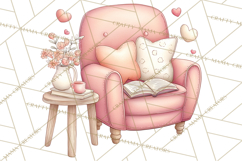 Valentine Book Nook Clipart, Mini Library Valentine Art Product Image 3