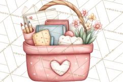 Valentine Book Nook Clipart, Mini Library Valentine Art Product Image 4