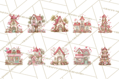 Heart Homes Valentine Clipart PNG, Whimsical Houses Product Image 2