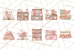 Valentine Book Nook Clipart, Mini Library Valentine Art Product Image 4