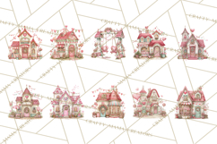 Heart Homes Valentine Clipart PNG, Whimsical Houses Product Image 3