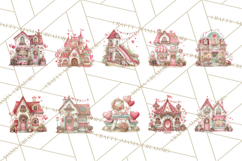 Heart Homes Valentine Clipart PNG, Whimsical Houses Product Image 4