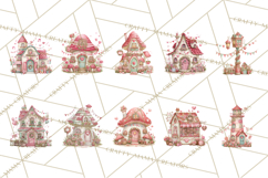 Heart Homes Valentine Clipart PNG, Whimsical Houses Product Image 5