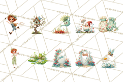 Vintage Gardener Clipart Cute Retro Girl Garden PNG Product Image 3