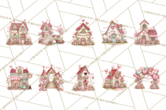 Heart Homes Valentine Clipart PNG, Whimsical Houses Product Image 9