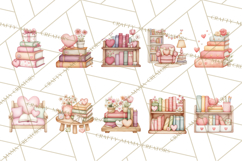 Valentine Book Nook Clipart, Mini Library Valentine Art Product Image 2