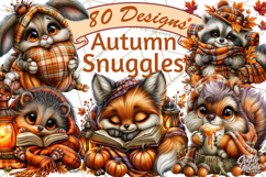 Cute Fall Critter Clipart Woodland Autumn PNG Product Image 1