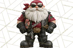 Christmas Biker Clipart PNG, Santa Motorcycle Gang Product Image 2