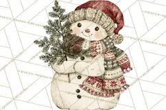 Snowman Clipart, Cute Winter Snowman PNG, Cozy Snowmen Product Image 3