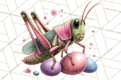 Cute Easter Bugs Clipart PNG, Kids Easter PNG Files Product Image 2