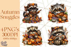 Cute Fall Critter Clipart Woodland Autumn PNG Product Image 1