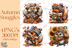 Cute Fall Critter Clipart Woodland Autumn PNG Product Image 1