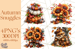 Cute Fall Critter Clipart Woodland Autumn PNG Product Image 1