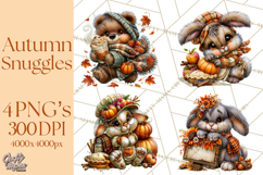 Cute Fall Critter Clipart Woodland Autumn PNG Product Image 1