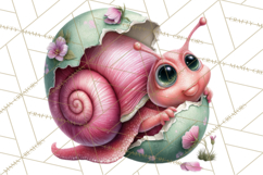 Cute Easter Bugs Clipart PNG, Kids Easter PNG Files Product Image 3