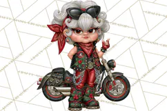 Christmas Biker Clipart PNG, Santa Motorcycle Gang Product Image 4