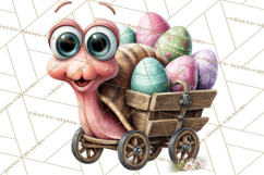 Cute Easter Bugs Clipart PNG, Kids Easter PNG Files Product Image 4