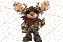 Christmas Biker Clipart PNG, Santa Motorcycle Gang Product Image 5