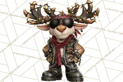 Christmas Biker Clipart PNG, Santa Motorcycle Gang Product Image 2