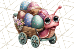 Cute Easter Bugs Clipart PNG, Kids Easter PNG Files Product Image 5