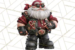Christmas Biker Clipart PNG, Santa Motorcycle Gang Product Image 3