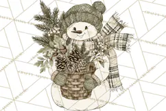 Snowman Clipart, Cute Winter Snowman PNG, Cozy Snowmen Product Image 4