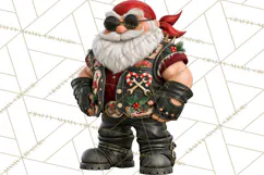 Christmas Biker Clipart PNG, Santa Motorcycle Gang Product Image 4