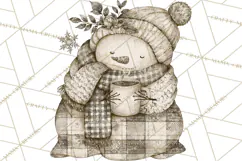 Snowman Clipart, Cute Winter Snowman PNG, Cozy Snowmen Product Image 5