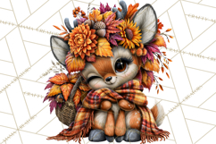 Cute Fall Critter Clipart Woodland Autumn PNG Product Image 4