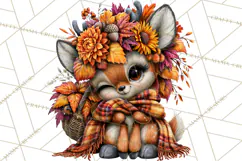 Cute Fall Critter Clipart Woodland Autumn PNG Product Image 4