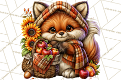 Cute Fall Critter Clipart Woodland Autumn PNG Product Image 5