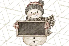Snowman Clipart, Cute Winter Snowman PNG, Cozy Snowmen Product Image 3