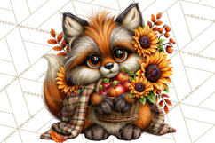 Cute Fall Critter Clipart Woodland Autumn PNG Product Image 2