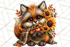 Cute Fall Critter Clipart Woodland Autumn PNG Product Image 2