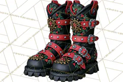 Christmas Biker Clipart PNG, Santa Motorcycle Gang Product Image 3