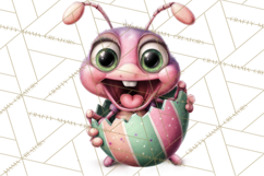 Cute Easter Bugs Clipart PNG, Kids Easter PNG Files Product Image 5