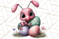 Cute Easter Bugs Clipart PNG, Kids Easter PNG Files Product Image 2