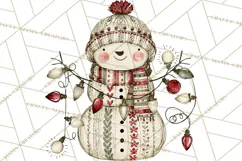 Snowman Clipart, Cute Winter Snowman PNG, Cozy Snowmen Product Image 5