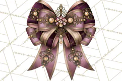 Plum Antique Gold Christmas Clipart PNG Product Image 2