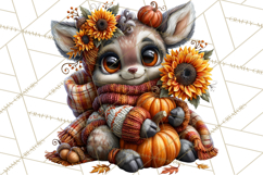 Cute Fall Critter Clipart Woodland Autumn PNG Product Image 2