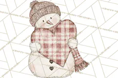 Snowman Clipart, Cute Winter Snowman PNG, Cozy Snowmen Product Image 5
