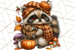 Cute Fall Critter Clipart Woodland Autumn PNG Product Image 4
