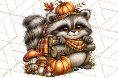 Cute Fall Critter Clipart Woodland Autumn PNG Product Image 5