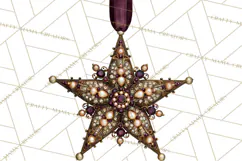 Plum Antique Gold Christmas Clipart PNG Product Image 2
