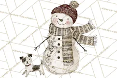 Snowman Clipart, Cute Winter Snowman PNG, Cozy Snowmen Product Image 3